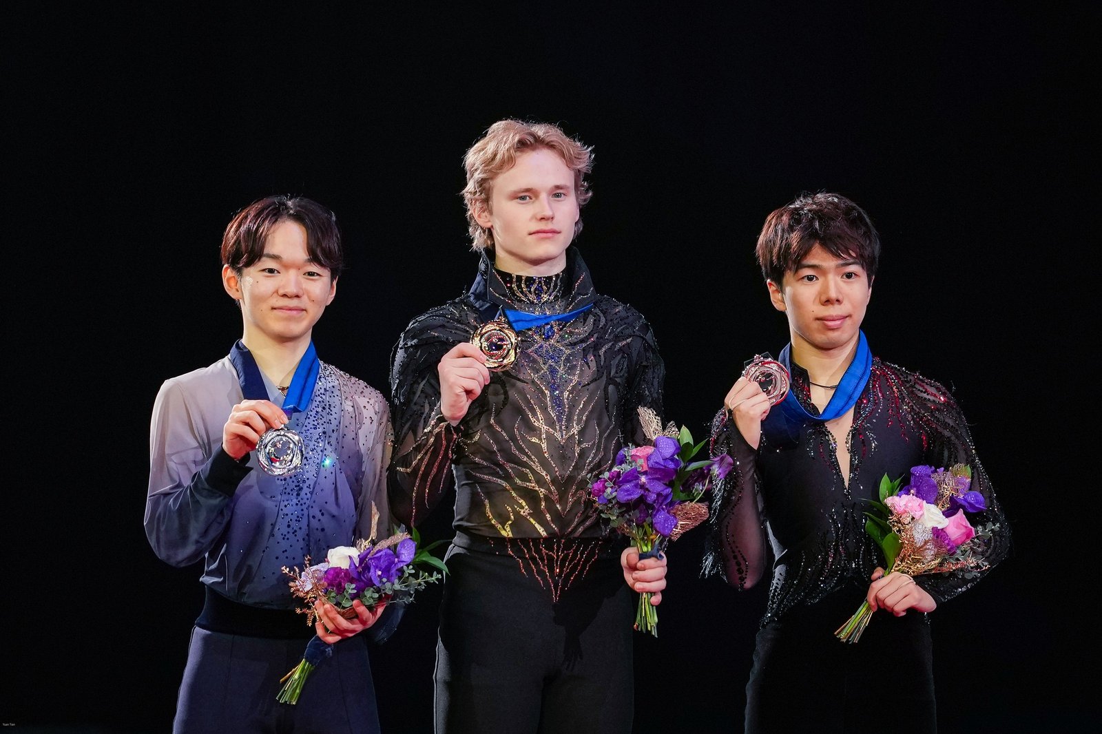 Shun Sato, Yuma Kagiyama e Ilia Malinin