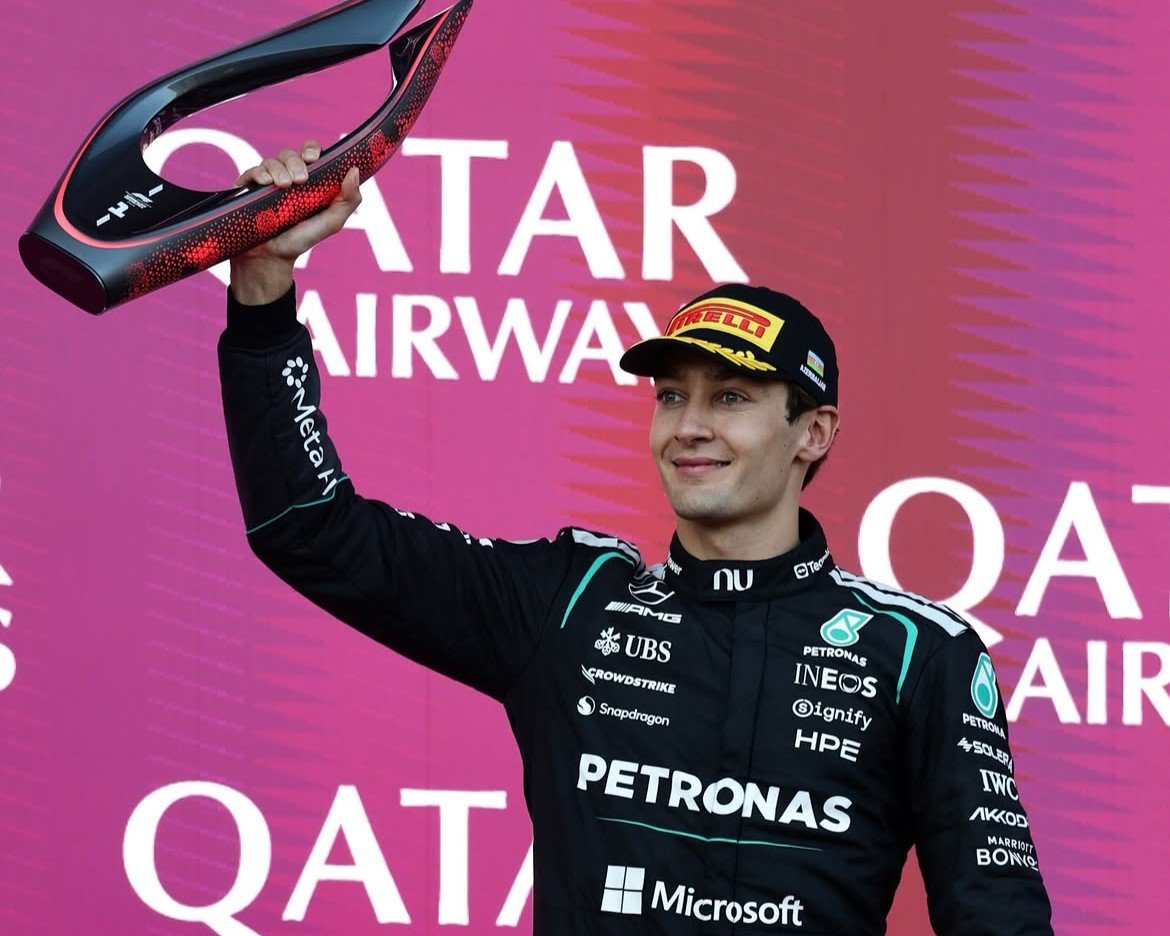 George Russell from: @mercedesamgf1